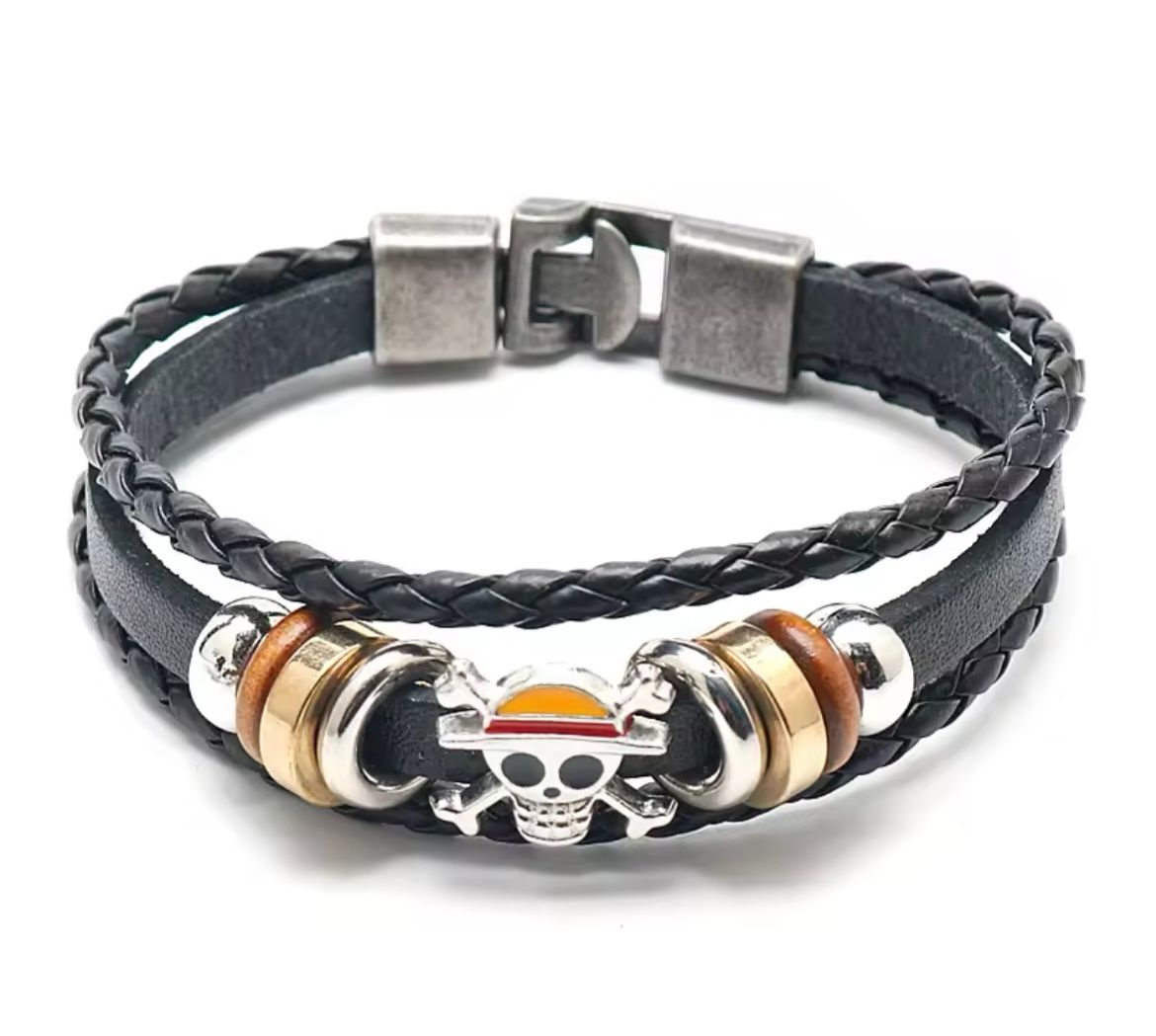 Pack Colgante de paja + Pulsera de calavera